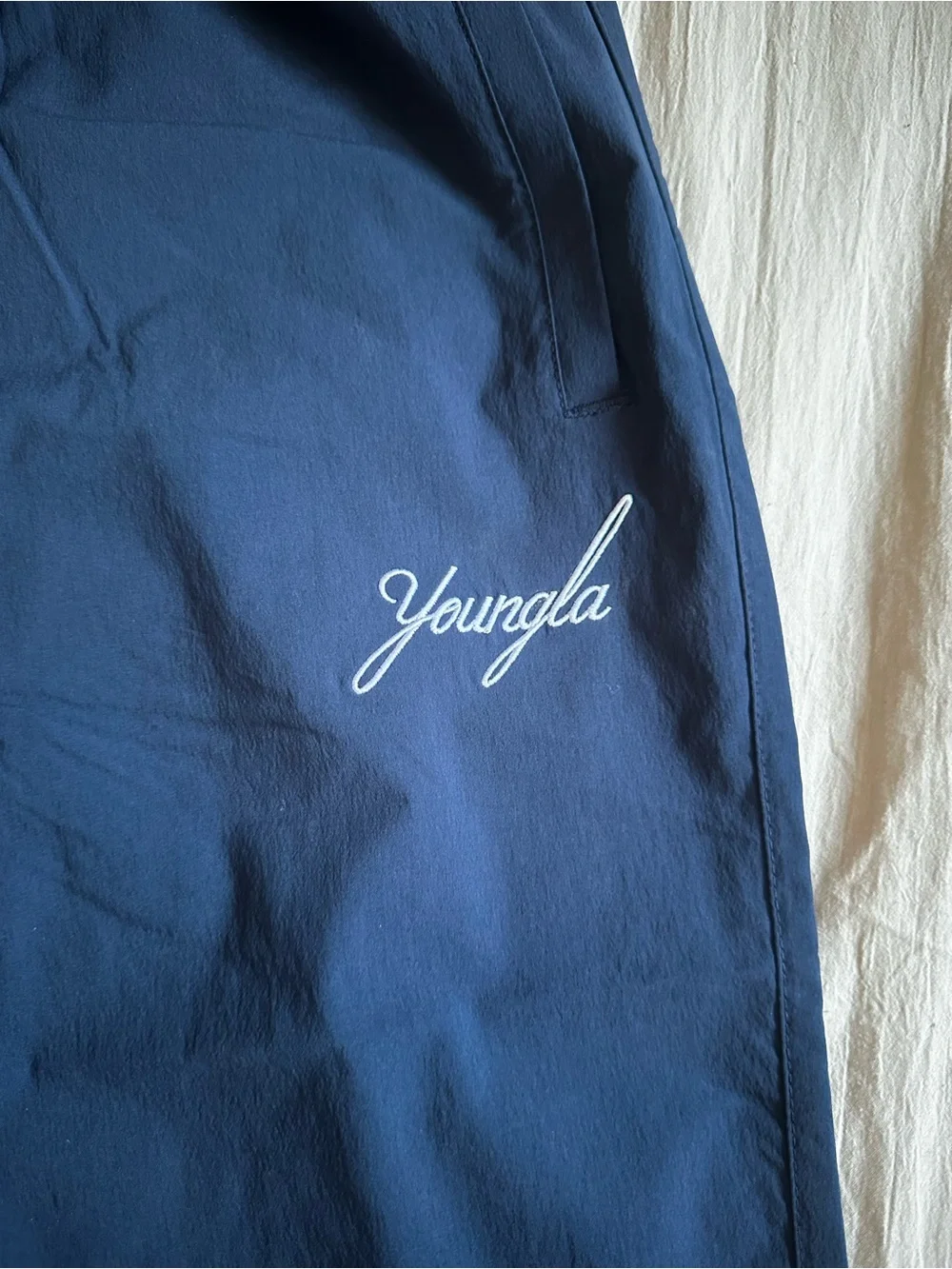 NWT YoungLA Men's Navy Blue Joggers with Elastic Waist